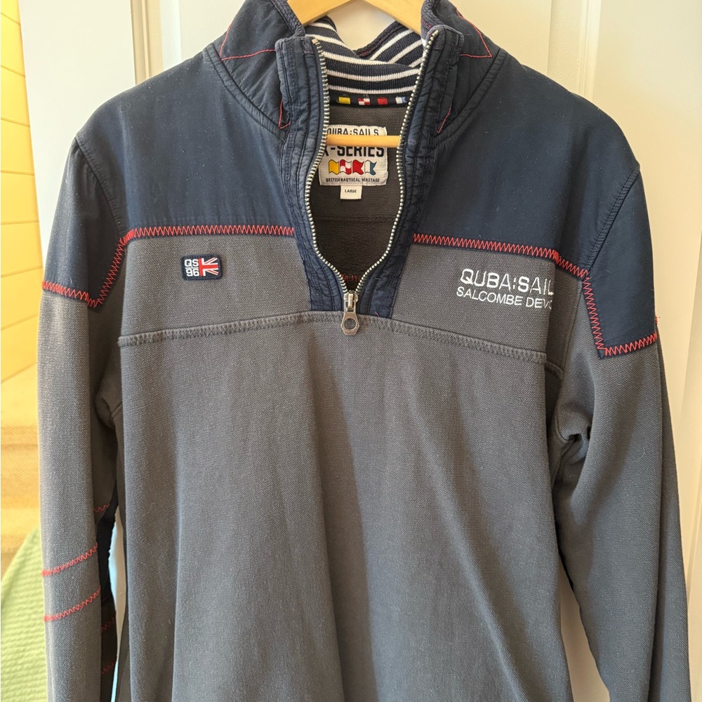 Quba Sails Navy and Gray Pullover